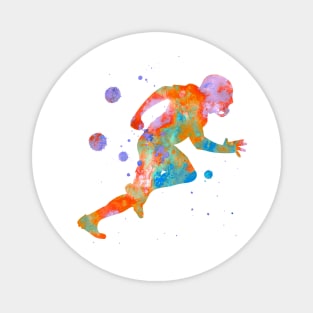 American Football Player Watercolor Painting Magnet